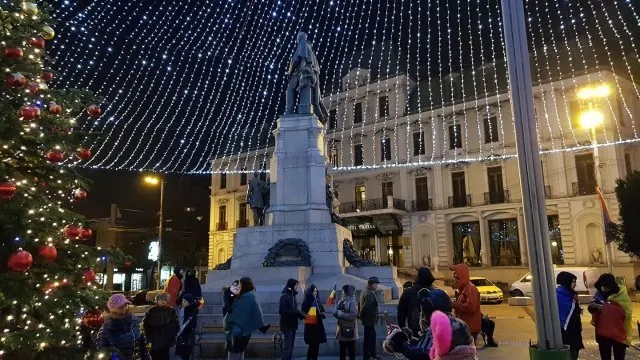 Protest în Piața Unirii din Iași