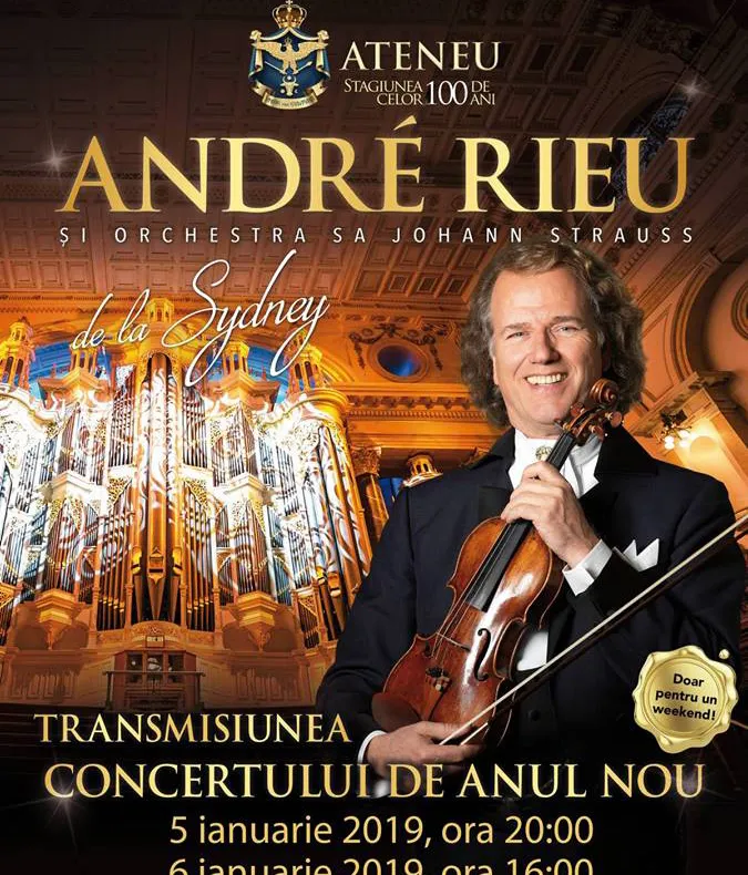 Concertul de Anul Nou al lui Rieu, transmis la Ateneul Iași