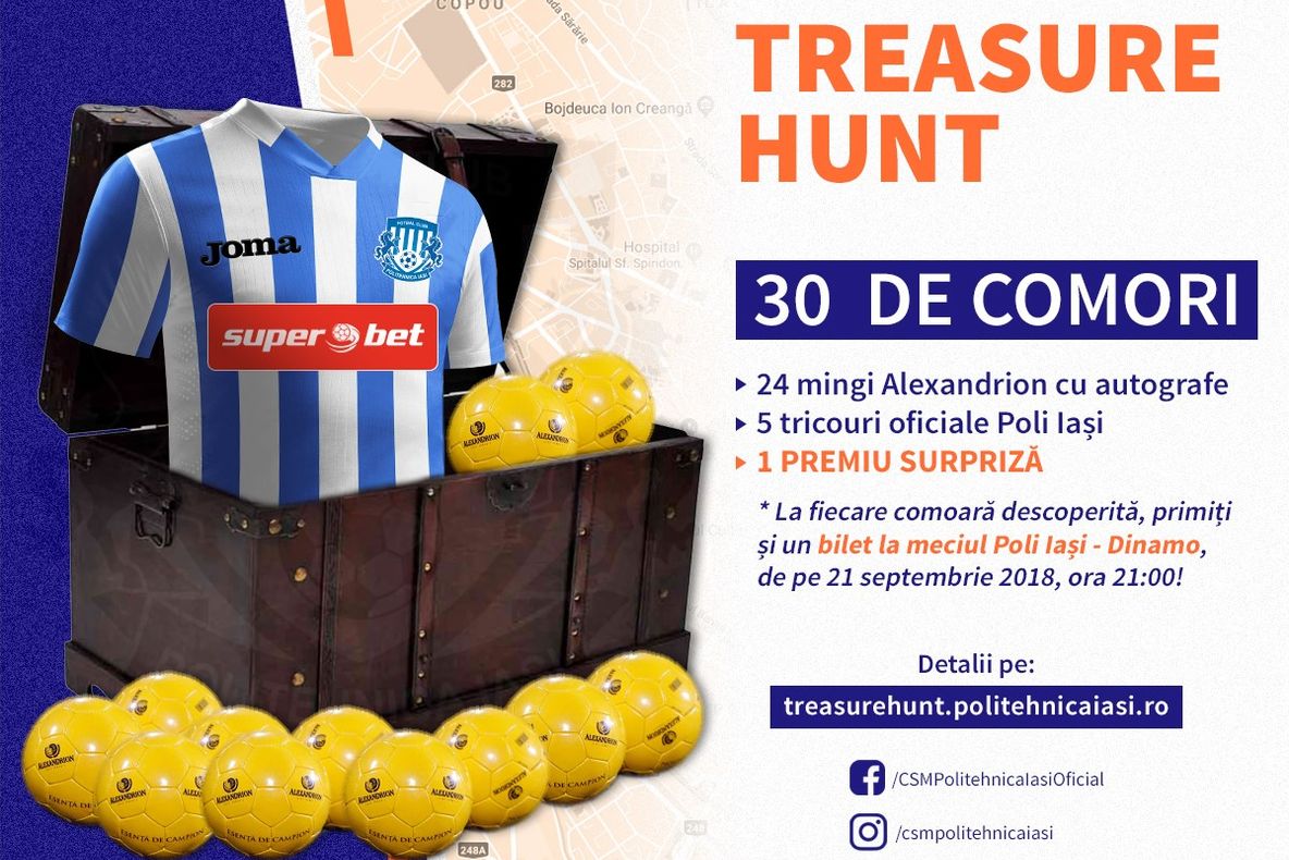 Provocare inedită pentru fanii Politehnicii Iași: „Vânătoarea de comori“