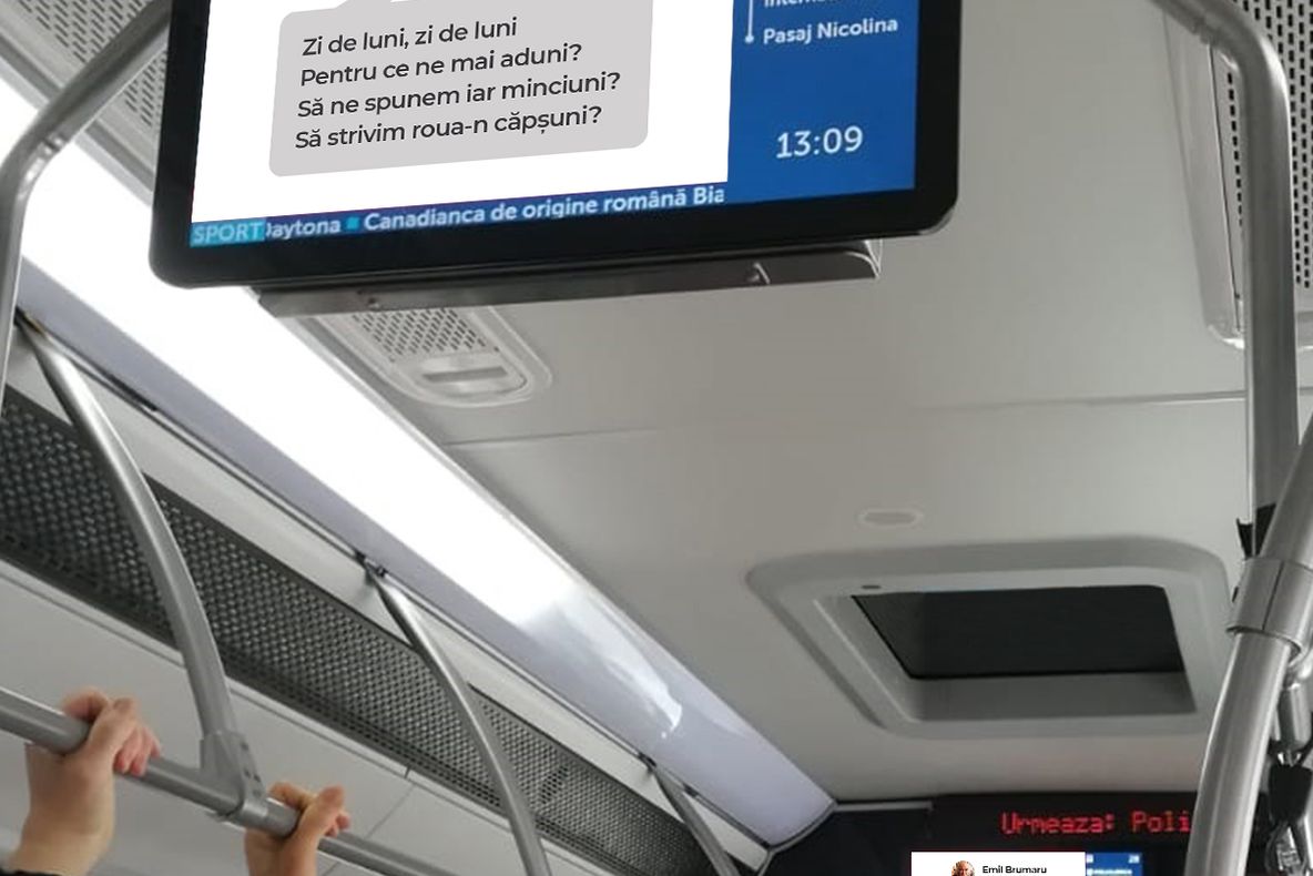 Versurile lui Brumaru, pe panourile din oraș și mijloacele de transport în comun (VIDEO)
