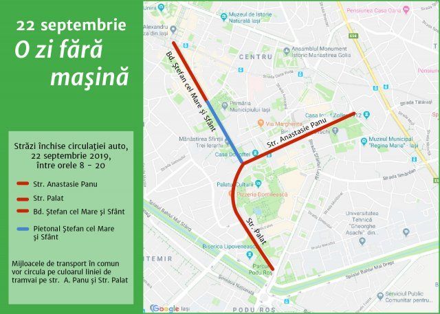 Ziua fără mașină. Ce străzi vor fi închise pe 22 septembrie