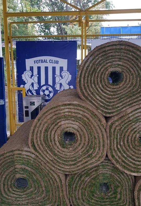 GALERIE FOTO / VIDEO: Se montează gazonul nou pe stadionul din Copou!