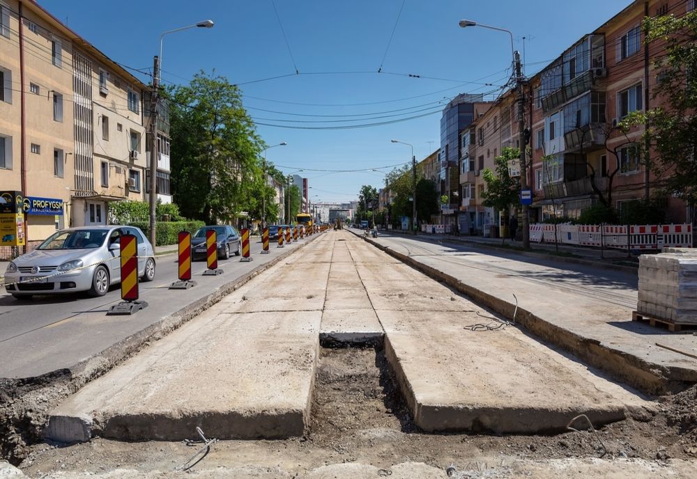 Lucrările la linia de tramvai din Tudor Vladimirescu vor fi gata de-abia la iarnă - FOTO