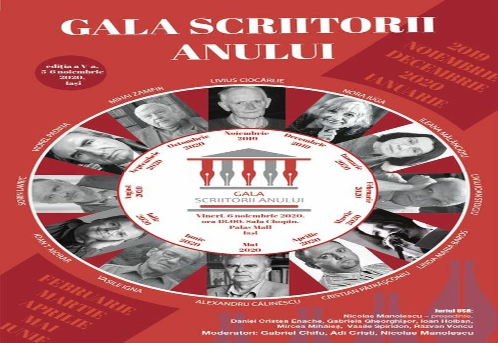 „Gala Scriitorii Anului”, într-o formulă inedită.
