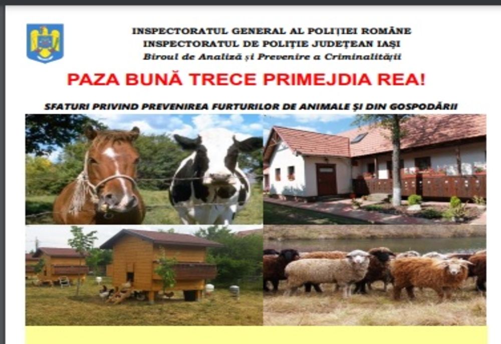 „Paza bună trece primejdia rea!”, proiect inițiat de Inspectoratul de Poliție Județean Iași.