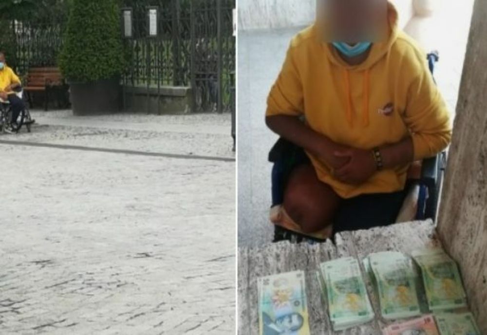 Poliția Locală Iași, după ce a ridicat un cerșetor: „Asupra acestuia s-a găsit suma de 463 lei, sumă acumulată în aproximativ 3 ore şi reprezintă mai mult de jumătate din pensia minimă!”