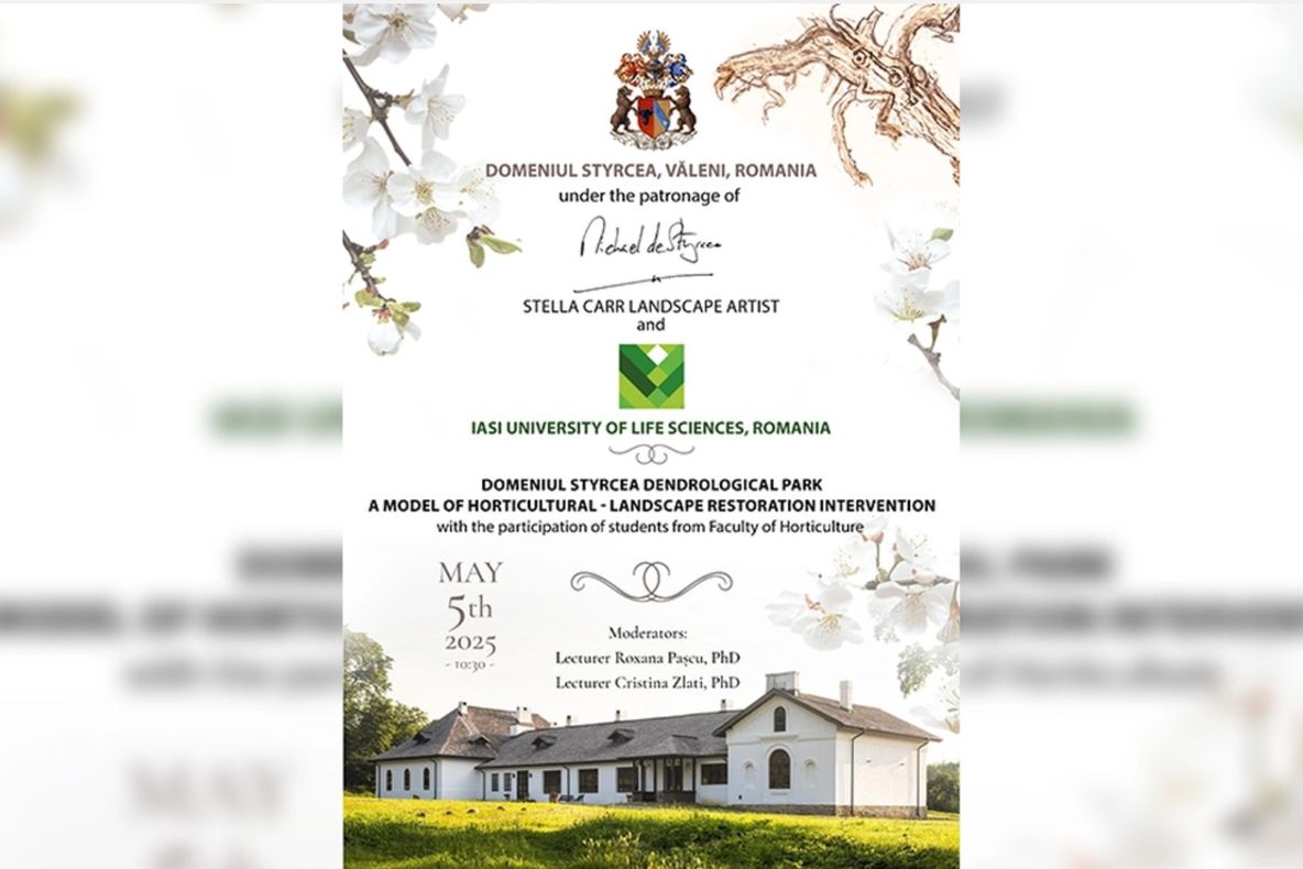 STUDENȚI AI USV IAȘI, DE LA PEISAGISTICĂ, INVITAȚI SĂ REVIGOREZE PARCUL DENDROLOGIC STYRCEA DIN VĂLENI, JUDEȚUL NEAMȚ