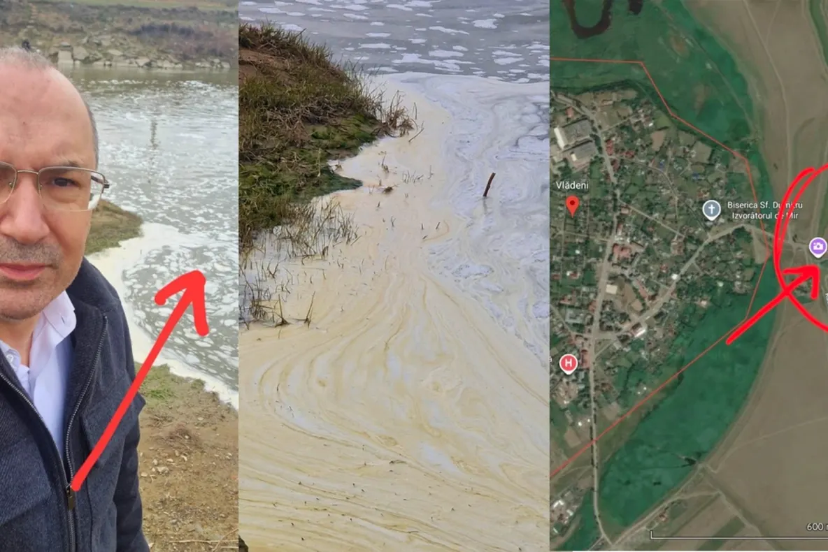 Deputatul AUR Iași Silviu Gurlui semnalează poluare severă pe Jijia, în zona Vlădeni