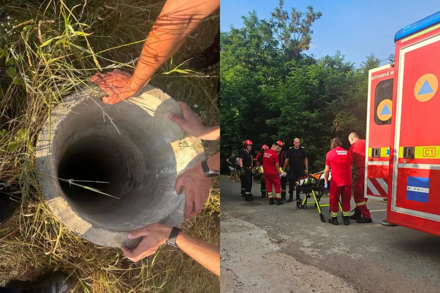 Tânăr de 18 ani, salvat după ce a căzut într-un puț de 20 de metri în Iași. Victima a ajuns la spital cu multiple fracturi