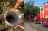 Tânăr de 18 ani, salvat după ce a căzut într-un puț de 20 de metri în Iași. Victima a ajuns la spital cu multiple fracturi