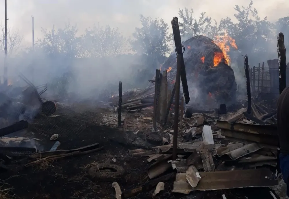 Incendiu puternic la un adăpost de animale! Proprietara s-a ales cu arsuri în zona feței