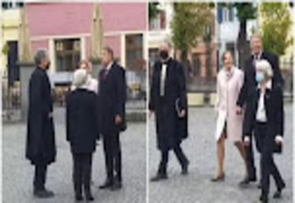 VIDEO | Președintele Iohannis și soția sa, fără mască de protecție în Sibiu, deși obligativitatea intrase deja în vigoare