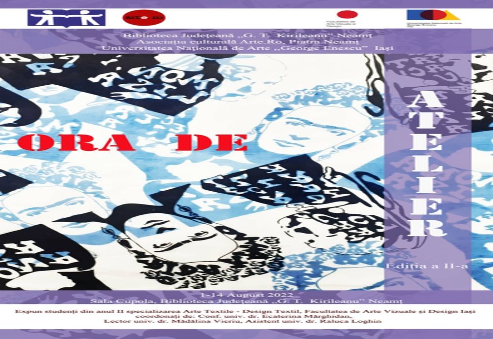„Ora de atelier“, ediția a II-a, expoziție a studenților de la Arte Textile - Design Textil FAVD Iași, la Biblioteca Județeană