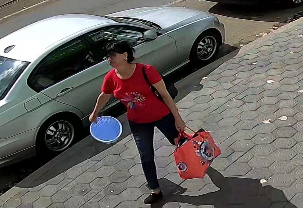 Femeie cu un coș de gunoi în mână, care ar putea fi cheia în rezolvarea unui caz, căutată de Poliție