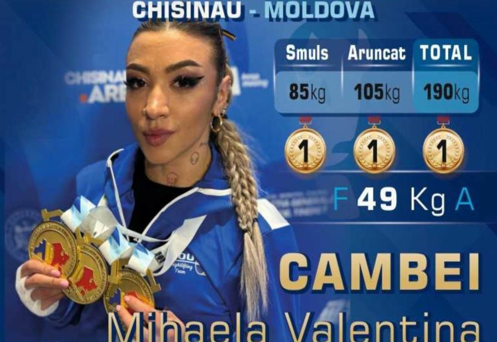 HALTERE: MIHAELA CAMBEI A CÂȘTIGAT TREI MEDALII DE AUR LA EUROPENELE DE LA CHIȘINĂU