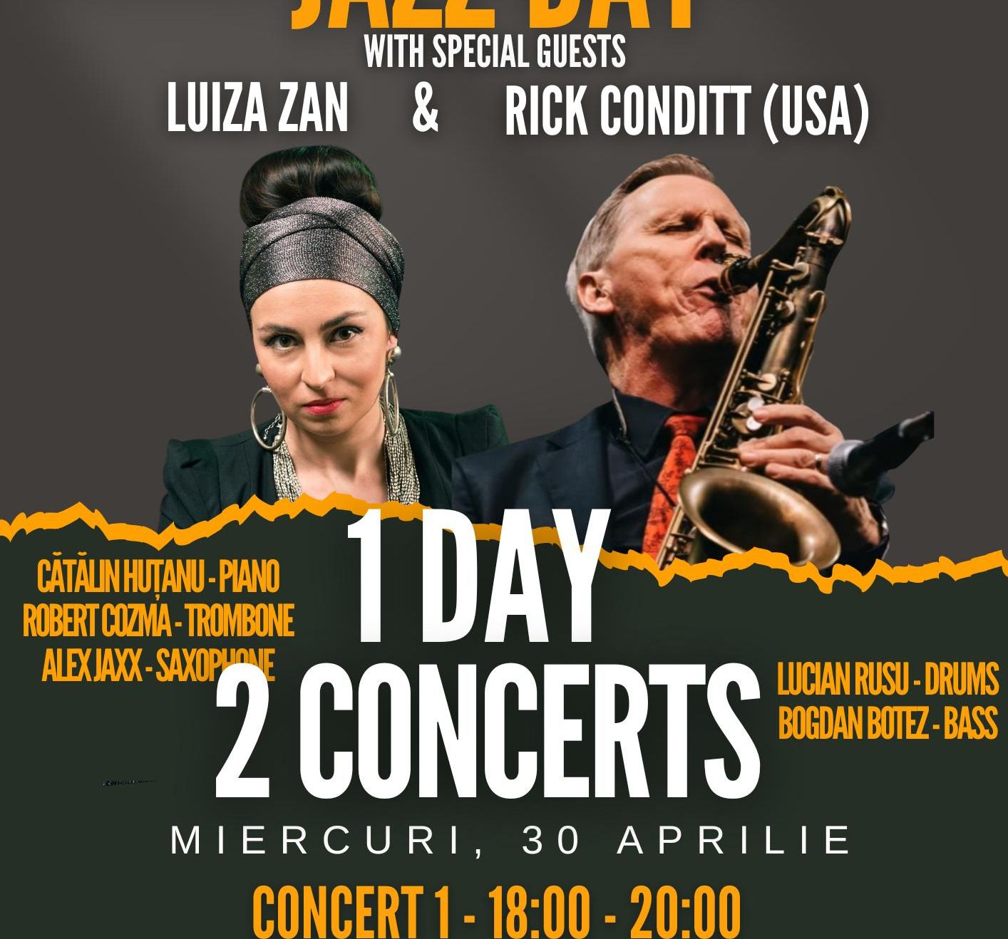 INTERNATIONAL JAZZ DAY LA IASI - DOUA CONCERTE EXCEPTIONALE CU LUIZA ZAN SI RICK CONDIT