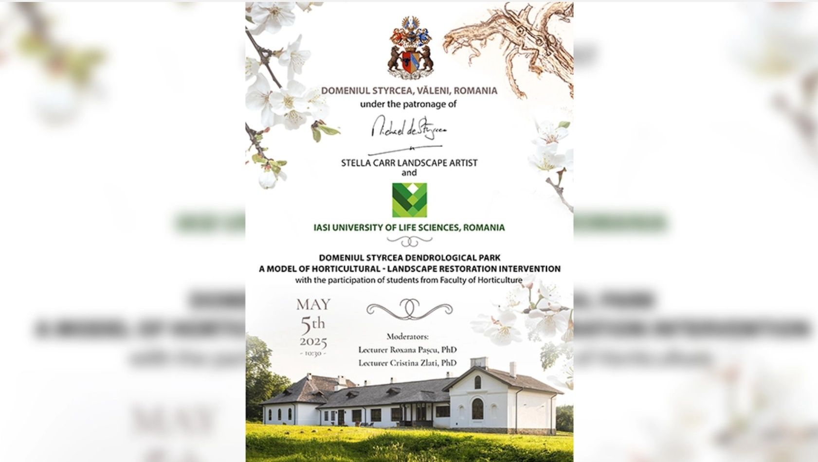 STUDENTI AI USV IASI, DE LA PEISAGISTICA, INVITATI SA REVIGOREZE PARCUL DENDROLOGIC STYRCEA DIN VALENI, JUDETUL NEAMT