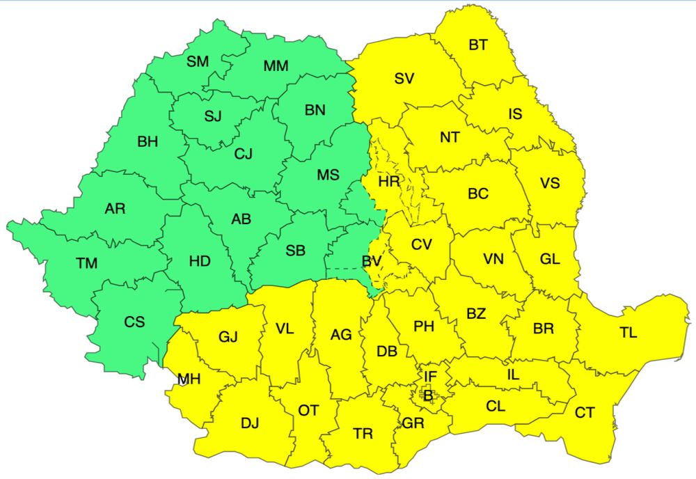 Atenționare meteorologică: Cod galben de ger în mai multe regiuni ale țării
