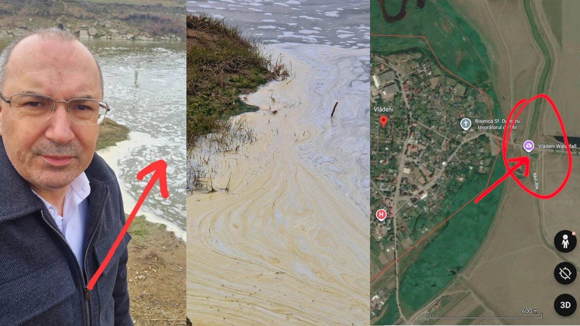 Deputatul AUR Iași Silviu Gurlui semnalează poluare severă pe Jijia, în zona Vlădeni